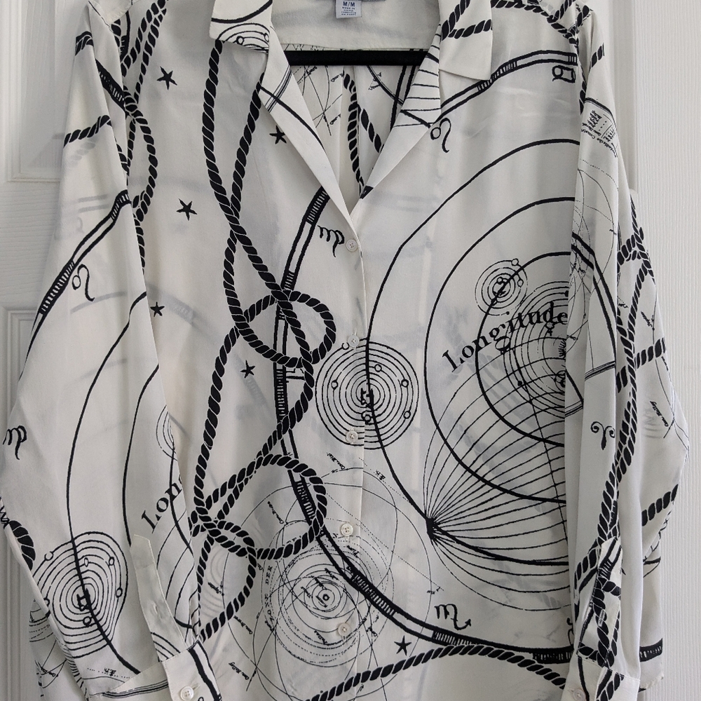 Tommy Bahama Silk Long Sleeve Button Down Shirt Size Medium